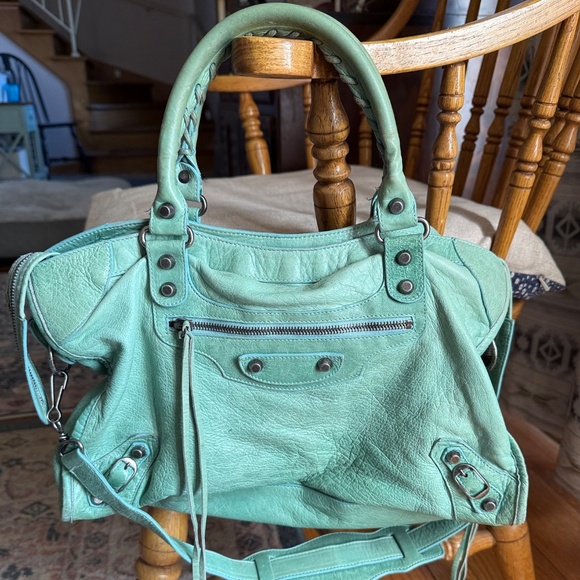 BALENCIAGA S/S 2004 City Bag, Seafoam, Chevre Leather/Pewter HW - Rare, HTF! - Picture 14 of 16